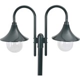  Vrtna dvostruka stupna svjetiljka od aluminija E27 220 cm tamno zelena | shoptok.hr