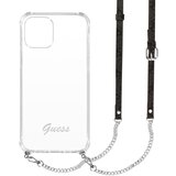 Guess Ovitek za Apple iPhone 12 / 12 Pro Bi-material with Bag Strap brown clear, (20524494) | Shoptok.si