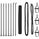 vidaXL šesterokotna ograja siva 1x10 m jeklo, stebri za ograjo s podnožjem 7 kos Ø32mm 110cm pocinkano jeklo Cene