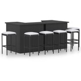 The Living Store Vrtna barska garnitura z blazinami 8-delna poli ratan črna - Vrtna Barska Garnitura, (21478445) | Shoptok.si