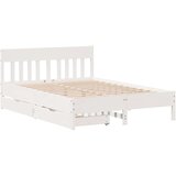 vidaXL Okvir kreveta bez madraca bijeli 135 x 190 cm masivna borovina | shoptok.hr