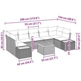  8-dijelni set vrtne sofe s jastučićima crni poli ratan akacija | shoptok.hr