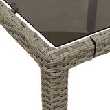  Vrtni stol sa staklenom pločom sivi 90x90x75 cm od poliratana | shoptok.hr
