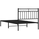 Metalni okvir za krevet s uzglavljem crni 100x190 cm | shoptok.hr