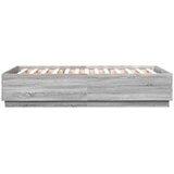 Okvir za krevet s LED svjetlima boja hrasta 140 x 200 cm drveni | Eponuda.com