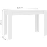  Blagovaonski stol bijeli 120 x 60 x 76 cm od iverice | shoptok.hr