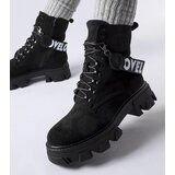 Gemre Black ankle boots with a decorative detachable strap Marco | shoptok.hr