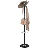 vidaXL Stalak za kapute s držačem za kišobrane crni 180 cm od željeza | shoptok.hr