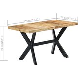  Jedilna miza 140x70x75 cm trden robusten mangov les, (20625422) | Shoptok.si