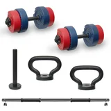 set za vežbanje 4/1 - tegovi, šipka i ručka za zvono 14kg