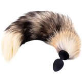 Sunfo - silikonski analni dildo z lisičjim repom (črno-rdeč) Cene