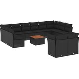  13-dijelni set vrtnih sofa s jastucima poliratan crni | shoptok.hr