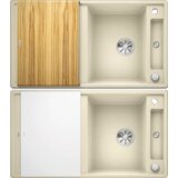 Blanco sudoper AXIA III 5 S InFino SILGRANIT SIVI KAMEN, daska drvo, s dalj. upr. | shoptok.hr