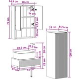  Set ormarića za kupaonicu 4 pcs Hrast artisan 50 x 14,5 x 70 cm | Shoptok.si