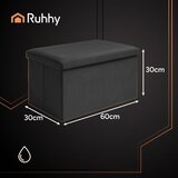 Ruhhy crni baršunasti puf 60x30x30 cm | shoptok.hr