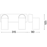 Ideal Lux led zidna spot svetiljka rudy 2xGU10/7W/230V cri 90 crna | Eponuda.com