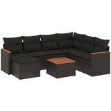 vidaXL 8-dijelni set vrtnih sofa od poliratana s jastucima crni | shoptok.hr