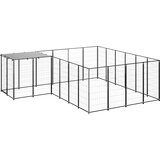 vidaXL pasji boks črn 8,47 m² jeklo | Shoptok.si