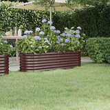 vidaXL visoka greda iz prašno premazanega jekla 152x40x36 cm rjava Cene