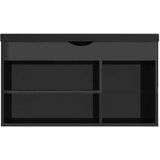  Klupa za cipele s jastukom sjajna crna 80 x 30 x 47 cm drvena | shoptok.hr