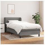  Box spring postelja z vzmetnico temno siva 80x200 cm blago | Shoptok.si