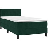 Box spring krevet s madracem tamnozeleni 90x190 cm baršunasti | shoptok.hr