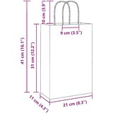 Papirnate vrećice 250 kom s ručkama žute 21x11x31 cm | shoptok.hr