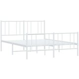 Metalni okvir kreveta uzglavlje i podnožje bijeli 150 x 200 cm | shoptok.hr