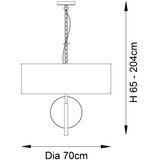  Endon 95211 - Luster na lancu 5xE27/10W/230V prečnik 70 cm siva/mesing | Eponuda.com