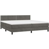  Box spring postelja z vzmetnico LED temno siva 200x200 cm žamet, (20726092) | Shoptok.si