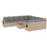  12-dijelni set vrtnih sofa s jastucima bež od poliratana | shoptok.hr