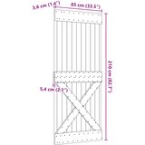 Vrata NARVIK 85 x 210 cm Čvrsta borovina (neobrađena) Prirodna | shoptok.hr