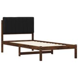  Krevetni okvir s tapiciranim uzglavljem Tamno smeđa i crna - tamno smeđa i crna 75 x 190 cm | shoptok.hr