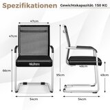  Konzolne stolice, set od 4, složive okretne stolice s metalnom bazom i naslonima za ruke, uredske stolice, crne | shoptok.hr