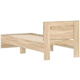  Okvir za krevet s uzglavljem boja hrasta 90x200 cm drveni | shoptok.hr