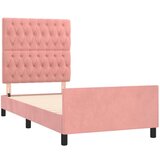  Okvir za krevet s uzglavljem ružičasti 100x200 cm baršunasti | shoptok.hr