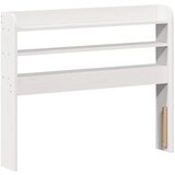 Maison Chic posteljno vzglavje - vzglavna omarica - nočna omarica s policami bela 100 cm trdna borovina, (21712181) | Shoptok.si