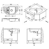 Alveus sudopera Niagara 60 g91 - crna 900 x 500 x 160 ( 70) mm | Eponuda.com