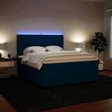  s oprugama i madracem plavi 200x200 cm baršunasti | shoptok.hr