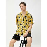 Koton Summer Shirt Short Sleeve Floral Printed Top Collar Buttoned Cene