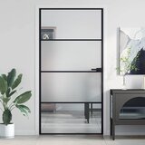 Sobna vrata tanka crna 102,5x201,5 cm kaljeno staklo i aluminij Cijene