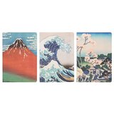 Grupo Erik Editores S. L. Set 3 bilježnice A5 Veliki val kod Kanagawe - Hokusai, listovi na linije | shoptok.hr