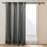 Douceur d intérieur Antracitno siva izolacijska zavesa iz rebrastega žameta 140x260 cm Madison – Cene