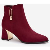Boto Women's heeled ankle boots with gold details Bordeaux Kalivra | Shoptok.si