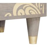 vidaXL Strani šal Siva in zlata 60 x 33.5 x 75 cm Trden mangov les | Shoptok.si