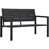 The Living Store Vrtna klop 120 cm HDPE črna videz lesa - Vrtna Klop, (21467304) Cene