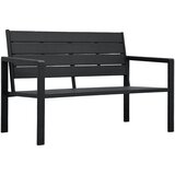The Living Store Vrtna klupa 120 cm HDPE crna s izgledom drva | shoptok.hr