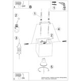  Stropna svetilka QUAD iz naravnega lesa, (21347910) | Shoptok.si