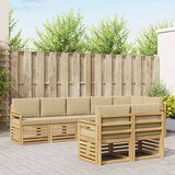  Set vanjskih sofa 8 pcs Bijela i bež 306 x 128,5 x 73 cm | shoptok.hr