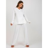 Fashion Hunters Ecru ribbed casual set of oversize cut | shoptok.hr